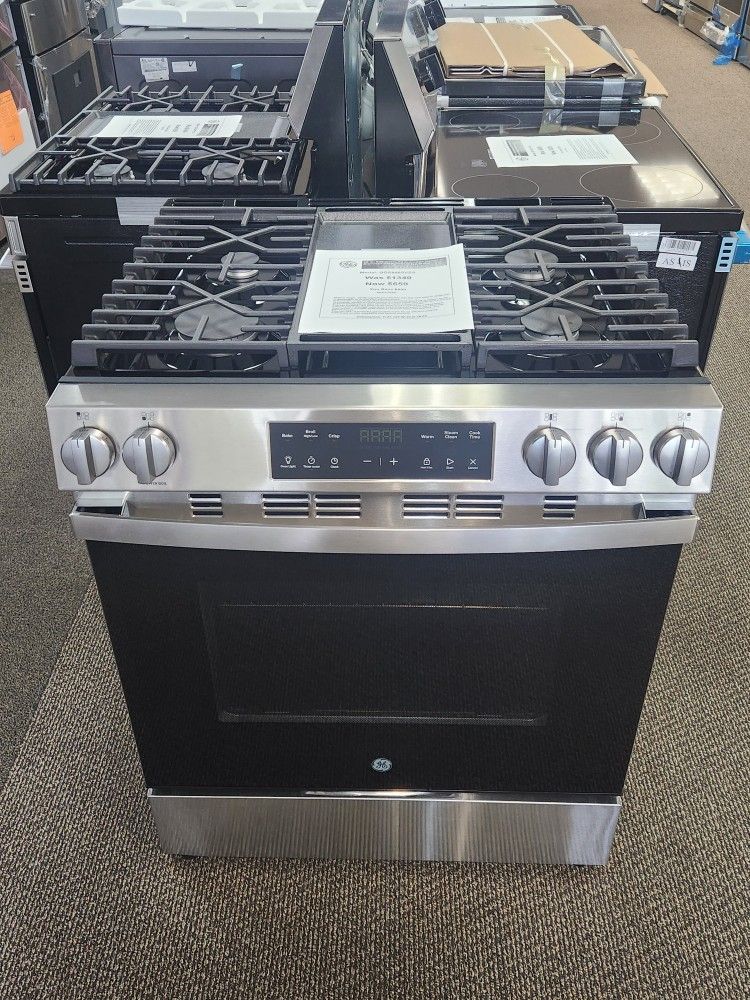 30 in. 5-Burners Slide-In Gas Range in Stainless Steel with Crisp Mode