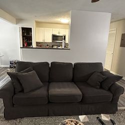 Dark Gray 3-Seat Sofa – Excellent Condition | $450