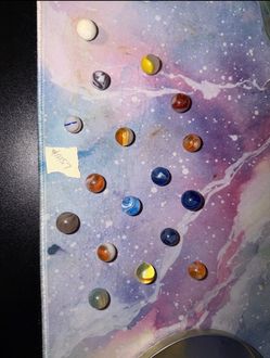 Lot Of 17 Rare Vintage Swirl Akro Vitro Agate Marbles #m57