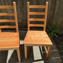 IKEA LADDER BACK DINING CHAIRS X2