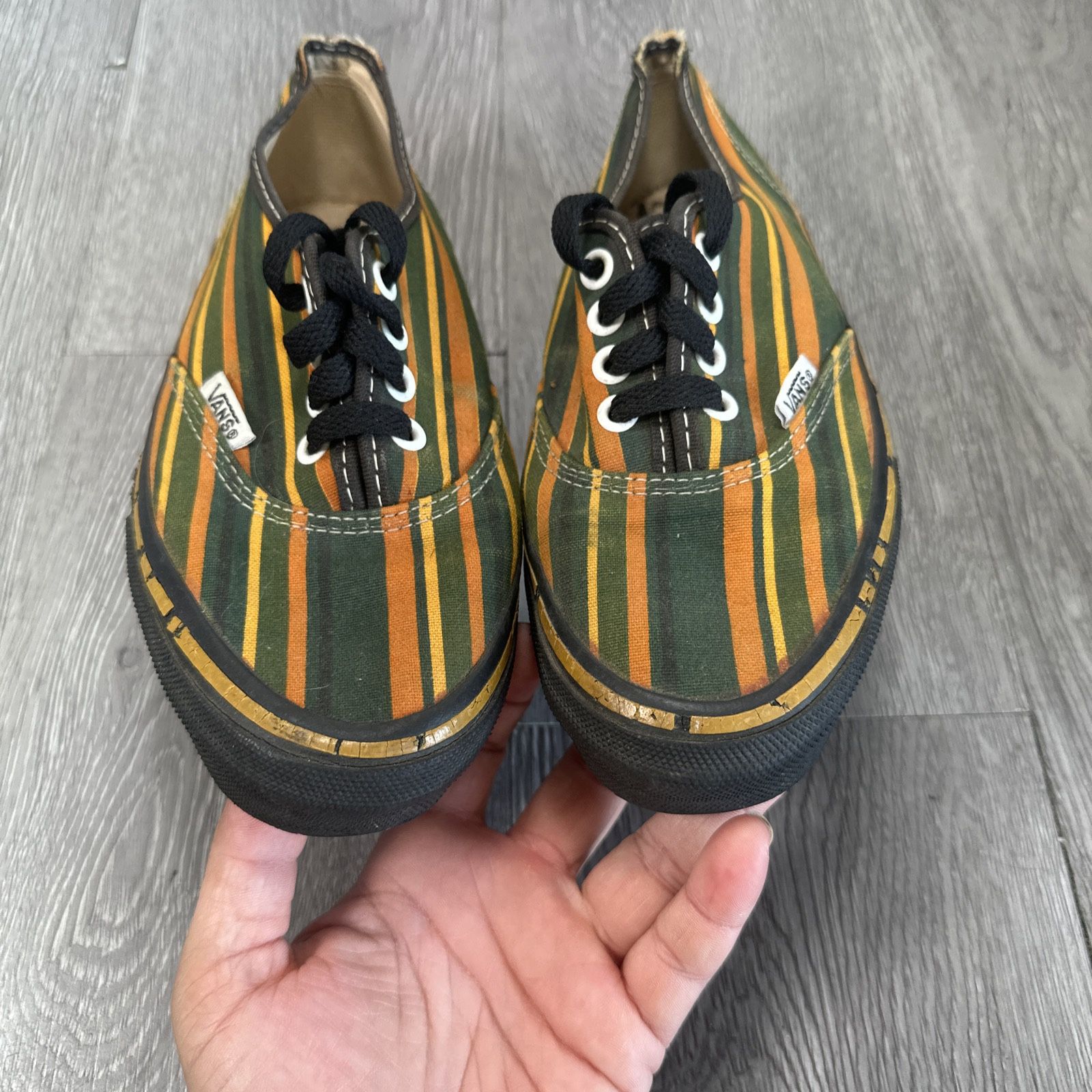Vintage Vans Van Doren  60s 70s Early Authentic Made In USA Striped Size 6.5 Vintage Sneakers, 1960s Vans, Van Doren Tapestry Shoes, Faux  main image 4