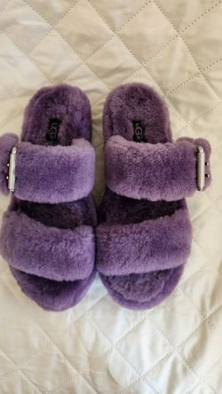 Womens UGG Fuzz Yeah Slippers Violet Bloom