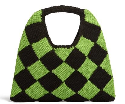 Green And Black Crocheted Toto Bag 