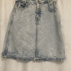 Calvin Klein Jean Skirt, Distressed, Petite Size 6