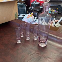Pink Decanter Set 6 Pcs