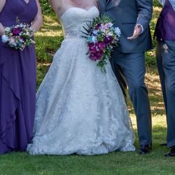 Wedding Dress + Beaded Veil