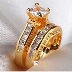 New 14k Yellow Gold Wedding Ring Set 