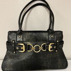 The Find New Black With Gold Leather Bag Purse New