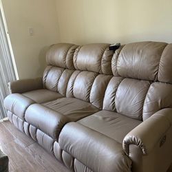 Beige reclining couch