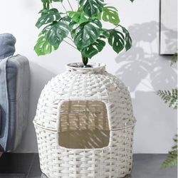 Cat house bed/ cat litter artificial plant decoration 
