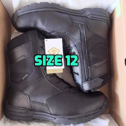New Men's First Tactical Waterproof Side zip Tactical Boots,Black,12