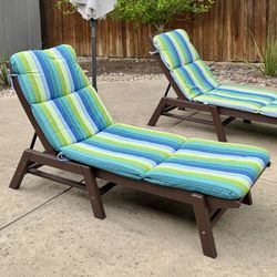POLYWOOD Nautical Chaise Lounge Chairs (TWO - 2) – Color: Mahogany 