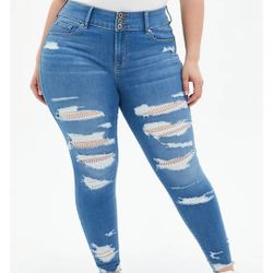 JEGGING - SUPER SOFT MEDIUM WASH WITH FISHNET

