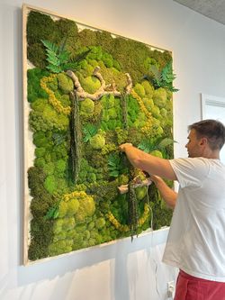 Preserved Moss art  at 48”w X 60” H