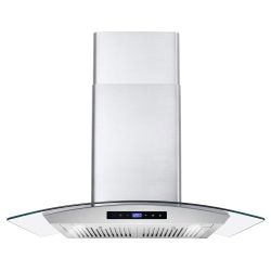 New Open Box 30" Stainless Steel Wall Mount Range Hood with Digital Touch Controls, Glass Canopy