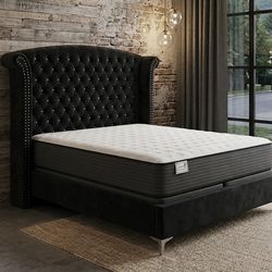 Black king size bed frame