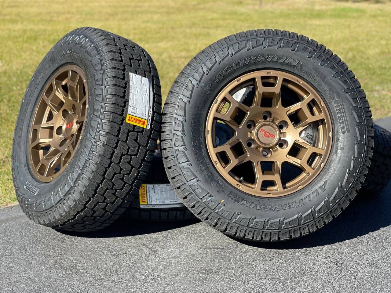 NEW 17” TRD Pro Style wheels Bronze Rims 6 lug Toyota 4Runner Tacoma Rims A/T Tires FJ Cruiser Tundra Sequoia