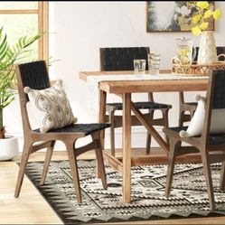 Ceylon 18" Seat Height- Dining Chair- (Colors-Black w/ Walnut ) - By Threshold