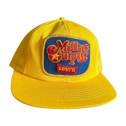 Vintage Millers Outpost Levi's Jeans Advertising Trucker Hat Rare