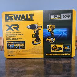 Model # DCK249E1M1  DEWALT 20V MAX XR Hammer Drill and Impact Driver Combo Kit, Battery and Charger.
