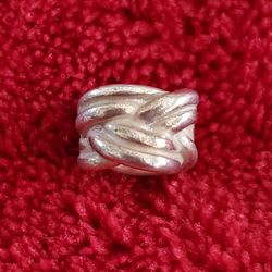 Authentic Pandora 925 ale silver Weave Charm Bead Spacer