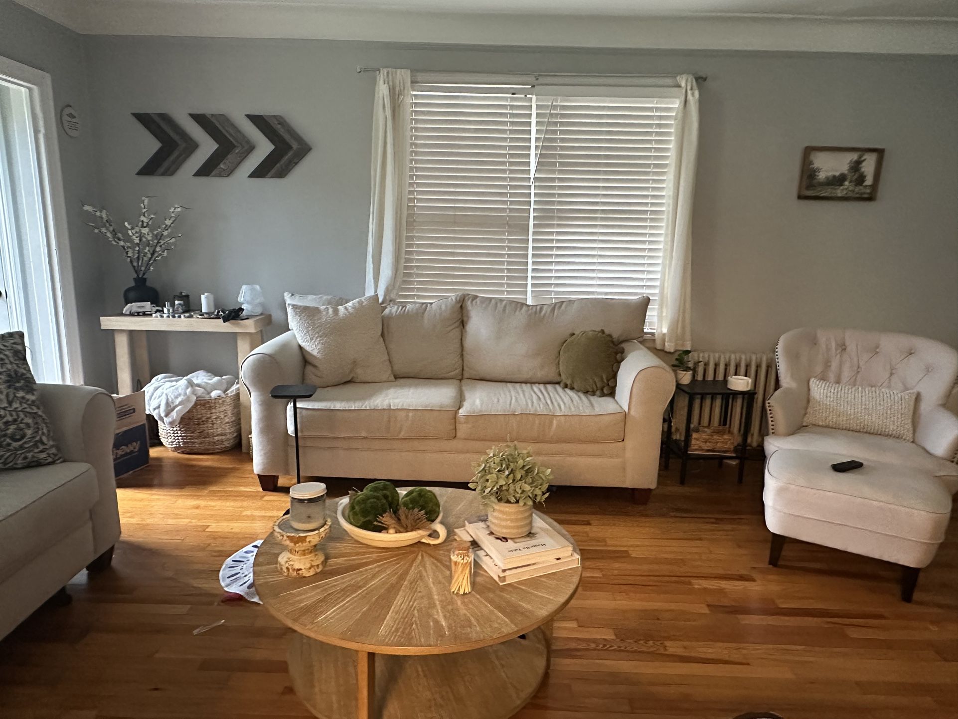 Living room set 2 sofas and a chair 6 month use