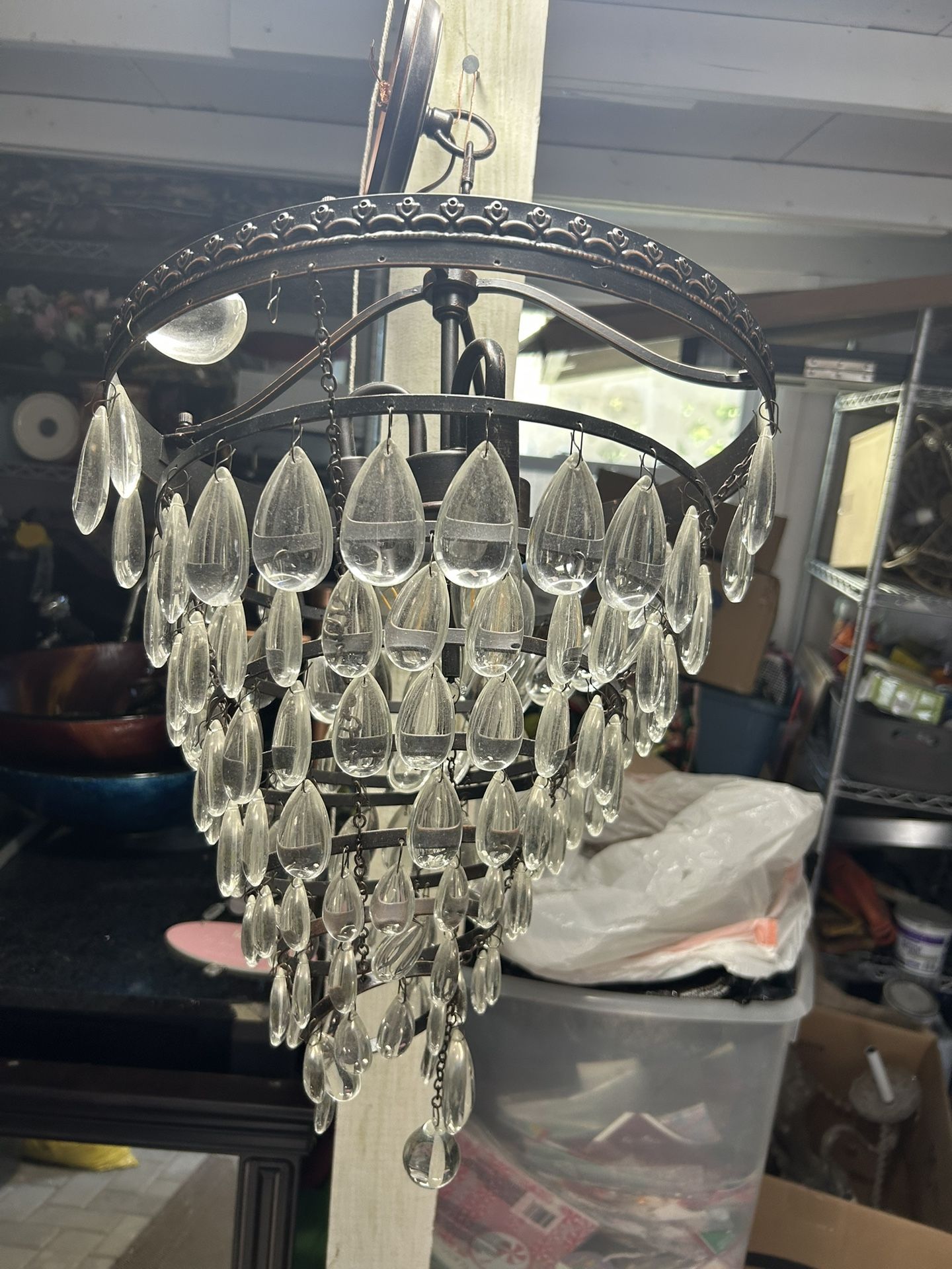 Antique Crystal Chandelier Pendant Light