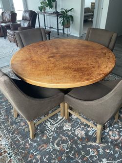 Oil-Tanned Full-Grain Cowhide Leather Circular Tabletop