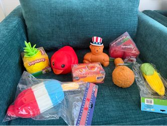 Squishies viral popsicle,corn,hotdog,bear,cherries , pineapple,duck