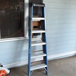 Two Ladders, 6 Foot Fiberglass, 5 Foot Wooden