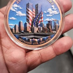 9/11 25th Anniversary 5 oz .999 Copper Commemorative Round in Capsule

