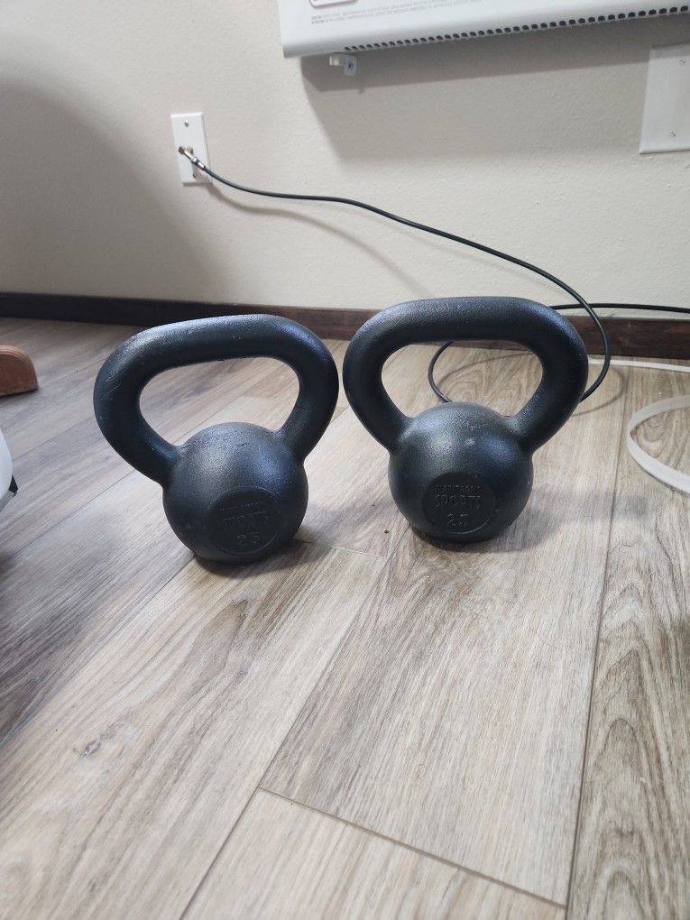Two 25lb Kettle Bells