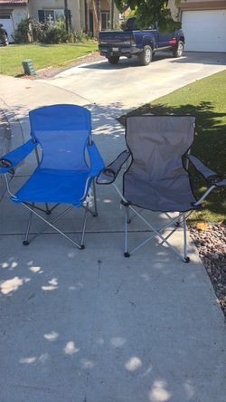 Blue and gray chairs