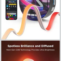 Govee COB LED Strip Light Pro, LED Lights for Bedroom Compatible with Alexa, Google Assistant and Matter, RGBICW Light with Warm White, Smart Strip Li