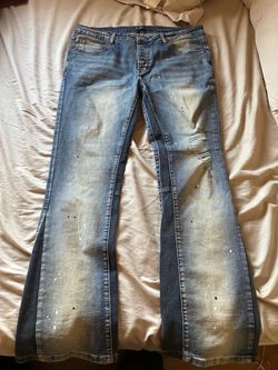 Light-Blue Flared Purple Jeans