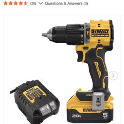 DEWALT ATOMIC 20V Lithium-Ion Cordless 1/2 in. Hammer Drill Kit with 5.0 Ah Battery and Charger