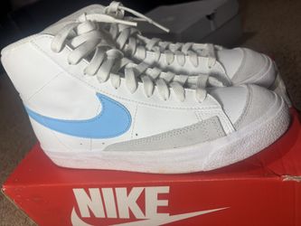 Nike Blazer Mid (white with blue swoosh)
