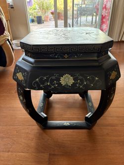Pearl Inlaid Black Stools