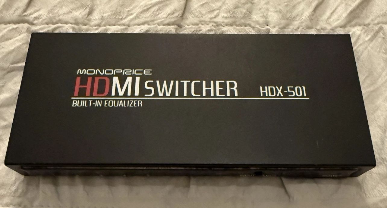 Monoprice HDMI Switcher built in equalizer HDX-501 No Cable