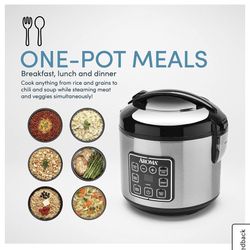 Aroma 8 Cup Digital Cool-Touch Rice Cooker and Food Steamer