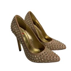 Womens Taupe Spiked Heels (Size: 7M) (Only Worn Once)