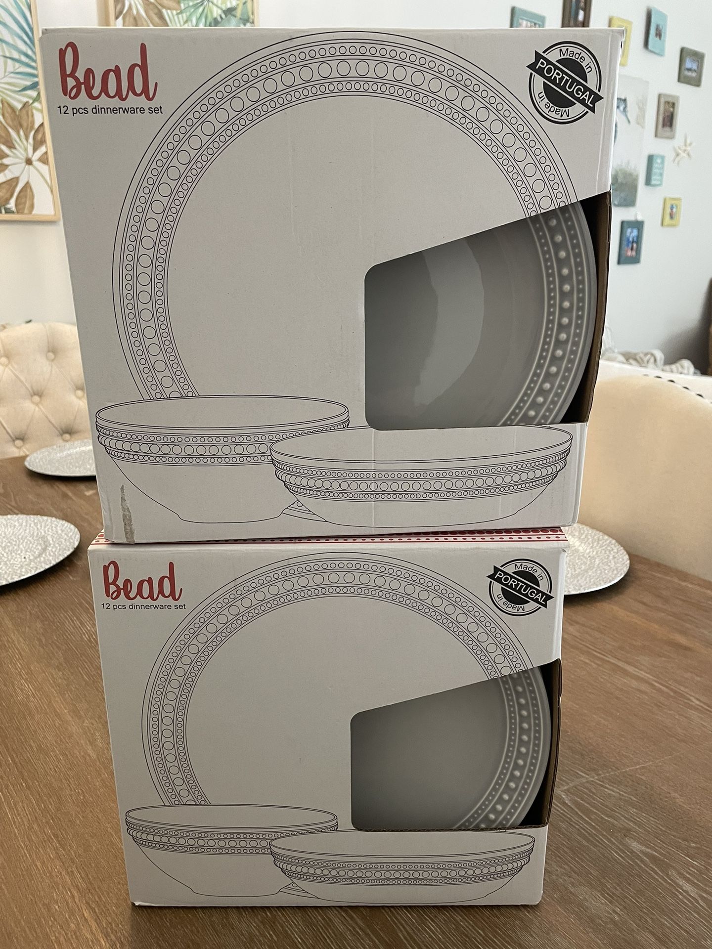 (2) Grey Matceramica Dinnerware Sets