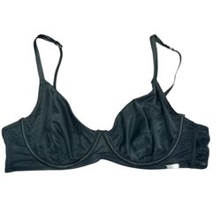 Steve Madden Shiny Glistenette Sheer Soft Cup Underwire Black Bra  38C