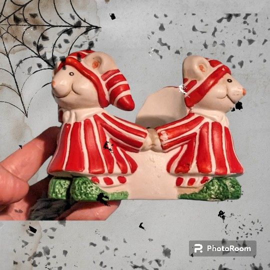 Mouse In PJ's Candle Holder 
