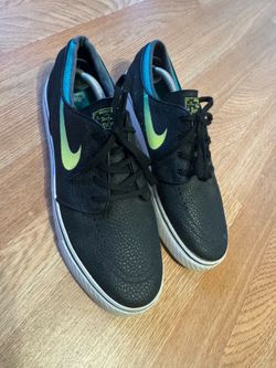Size 11M Janoski Black Leather Venom Green