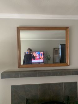 Mirror with Wooden Frame