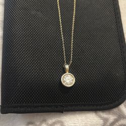 2CTTW MOISSANITE GOLD PLATED NECKLACE 