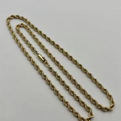 14K Solid Gold Rope Chain 22.5” - 4.2mm - 33.6gr