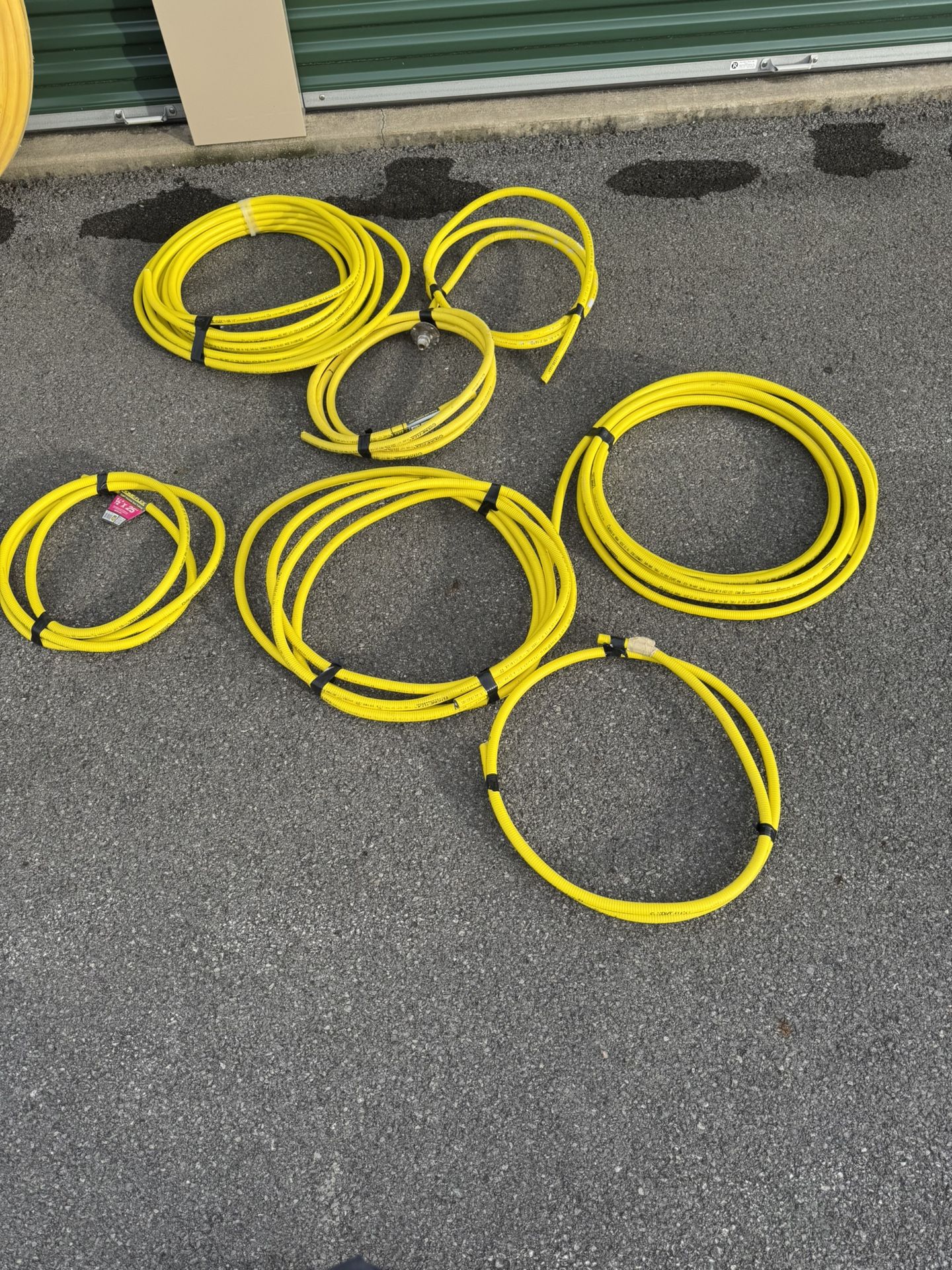 HOME-FLEX Corrugated Stainless Steel Tubing Approximately  150 feet. The Picture shows 7 rolls but there are only 6 available