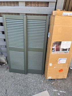 New 15”x 43” Shutters Pair in Green (2 pairs) NEW
